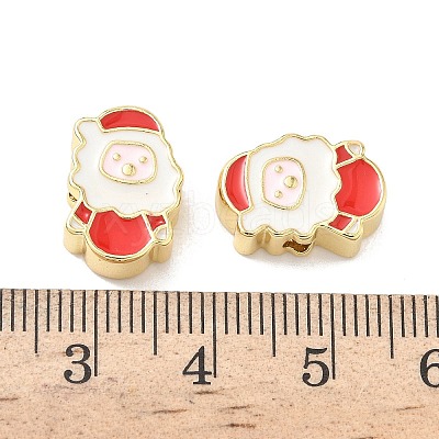 Christmas Brass Enamel Beads KK-I474-G01-1