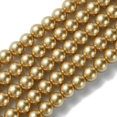 Eco-Friendly Dyed Glass Pearl Beads Strands HY-A008-6mm-RB093-1