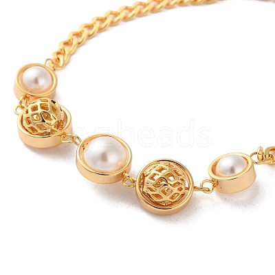 Brass Link Bracelets for Women BJEW-P342-11G-1