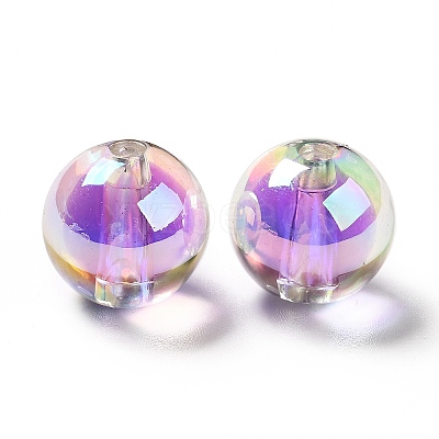 Two Tone UV Plating Rainbow Iridescent Acrylic Beads LS-TACR-D010-03A-07-1