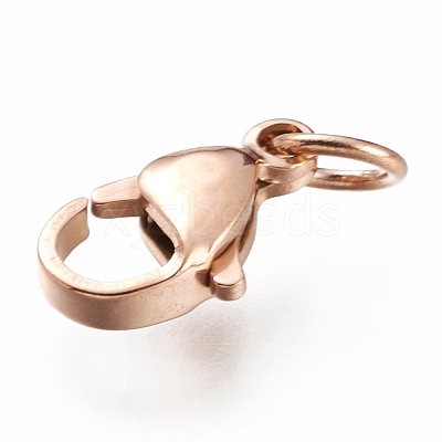 Ion Plating(IP) 304 Stainless Steel Lobster Claw Clasps STAS-G240-01D-RG-1