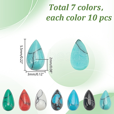 70Pcs 7 Styles Gemstone Cabochons G-GO0001-69-1