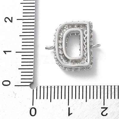 Brass Micro Pave Cubic Zirconia Letter Links KK-I717-04D-P-1