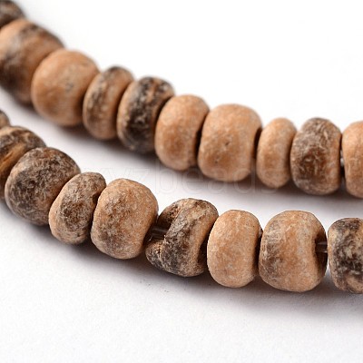 Natural Coconut Rondelle Bead Strands COCB-O001-12-1