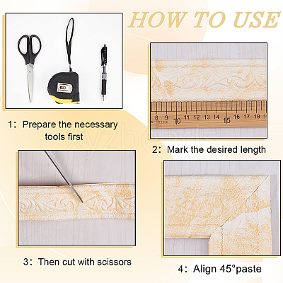 1Pc PVC Foam 3D Self-Adhesive Waterproof Wallpaper Border DIY-CP0011-42D-1