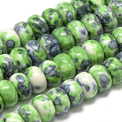 Synthetic Ocean White Jade Beads Strands G-S257-5x10mm-11-1