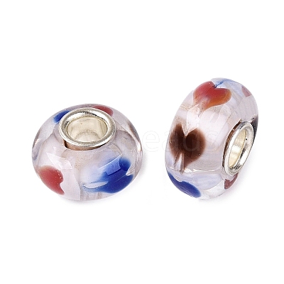 Handmade Lampwork & Brass Core European Beads LAMP-N044-04S-01-1