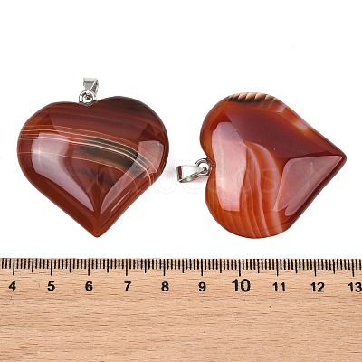 Natural Banded Agate Pendants GG-K002-04W-1