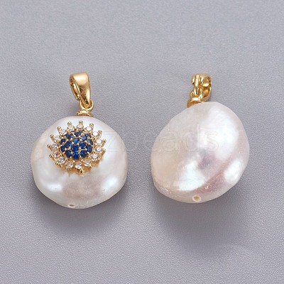 Natural Cultured Freshwater Pearl Pendants KK-L187-02A-1