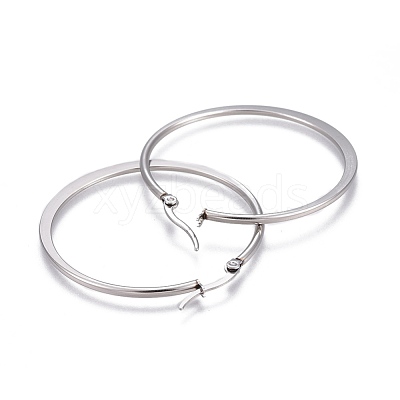 Tarnish Resistant 201 Stainless Steel Hoop Earrings EJEW-A052-27B-1