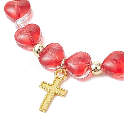 Alloy Cross Charm Bracelets BJEW-JB13490-1