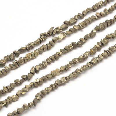 Natural Pyrite Nuggets Beads Strands G-I125-84-1