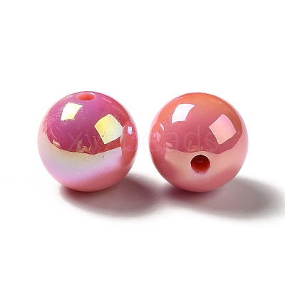 UV Plating Rainbow Iridescent Acrylic Beads PACR-D070-01K-1