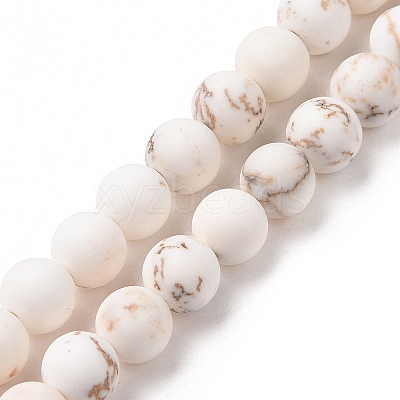Natural Magnesite Round Bead Strands G-L358-4mm-02-1