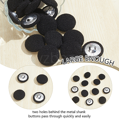 20Pcs Cloth with Aluminum Base Buttons BUTT-NB0001-77D-1
