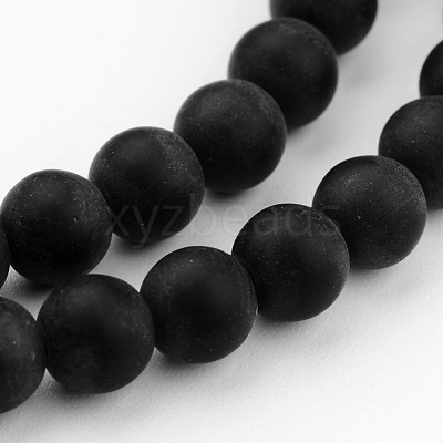 Frosted Glass Bead Strands X-GLAA-G016-6mm-02-1