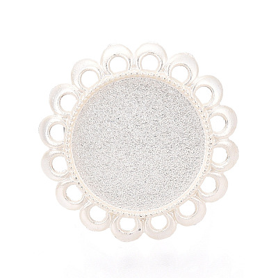 Adjustable Flower Alloy & Iron Bezel Cup Ring Base with Rotatable Tray MAK-T012-08S-1