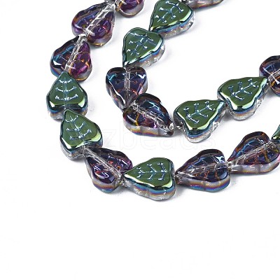 Electroplate Glass Beads Strands X-EGLA-S188-16-C03-1