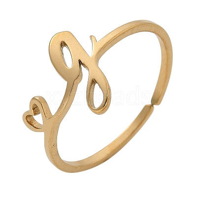 304 Stainless Steel Cuff Rings for Women RJEW-D285-01G-G-1