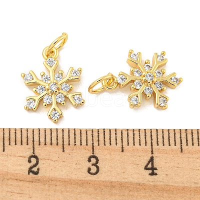 Rack Plating Brass Micro Pave Clear Cubic Zirconia Pendants X-KK-B093-04A-G-1