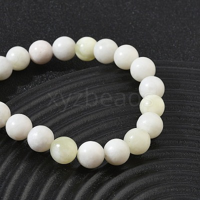 Natural Jade Round Beaded Stretch Bracelets GG-CBA12F1-02A-13-1