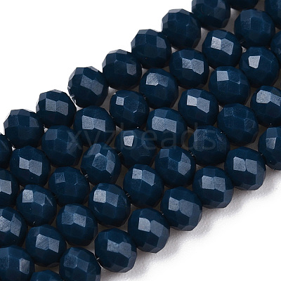 Opaque Solid Color Glass Beads Strands EGLA-A034-P1mm-D16-1