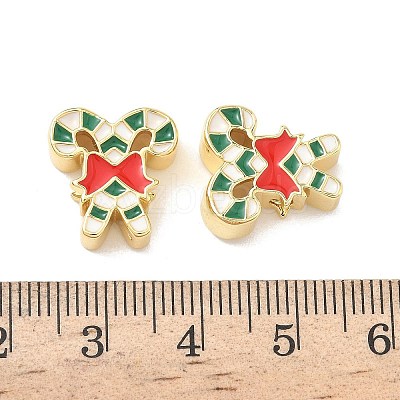 Christmas Brass Enamel Beads KK-I474-G08-1