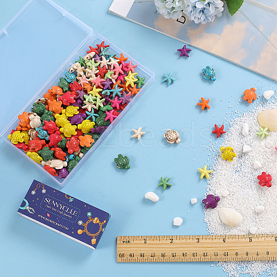 160Pcs 2 Styles Synthetical Turquoise Beads G-SC0002-39-1