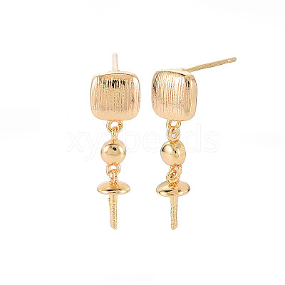Brass Stud Earring Findings KK-S364-053-1