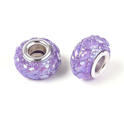 Opaque Resin European Beads RESI-T057-29F-1