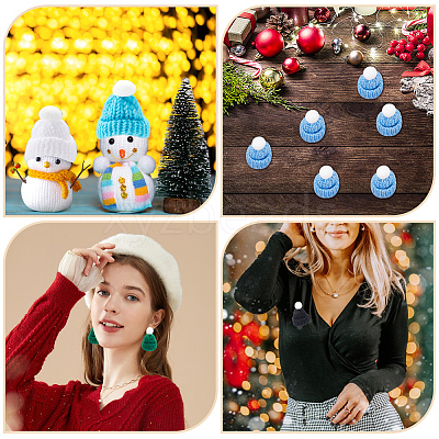 50Pcs 10 Colors Polyester Doll Woolen Hat DOLL-CP0001-01-1