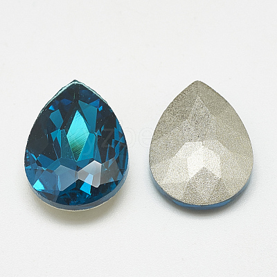 Pointed Back Glass Rhinestone Cabochons RGLA-T081-13x18mm-14-1