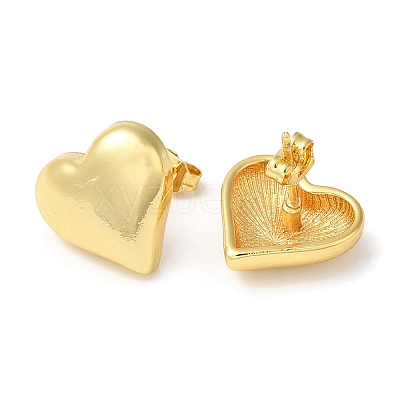 Rack Plating Brass Heart Stud Earrings X-EJEW-Q766-02G-1
