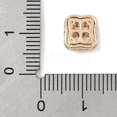 Brass Micro Pave Cubic Zirconia Beads KK-K297-33G-1