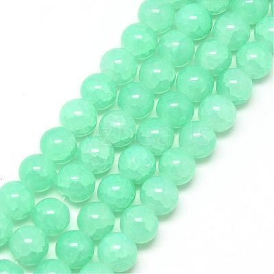 Baking Paint Crackle Glass Bead Strands DGLA-Q023-8mm-YS19-1