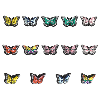 14Pcs 7 Colors Silicone Beads SIL-CA0002-58-1
