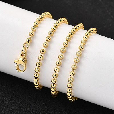 2.5MM Brass Ball Chain Necklaces NJEW-M108-04G-1