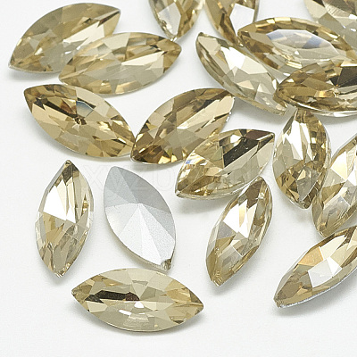 Pointed Back Glass Rhinestone Cabochons RGLA-T083-9x18mm-04-1