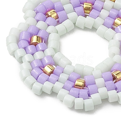 Seed Beads Beaded Charms PALLOY-MZ00205-01-1