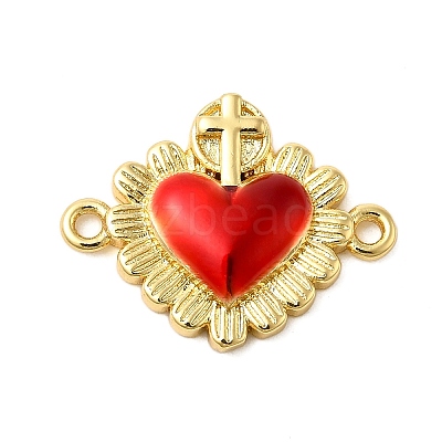 Brass Enamel Connector Charms KK-P303-14A-G-1
