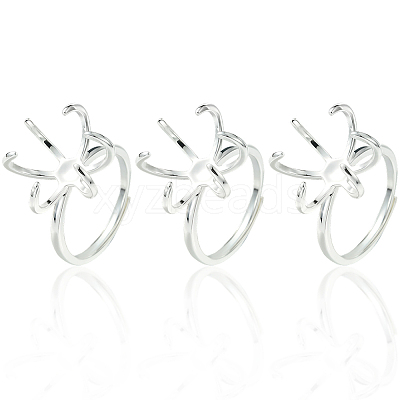 6Pcs Adjustable Brass Finger Rings Components KK-BBC0021-26-1