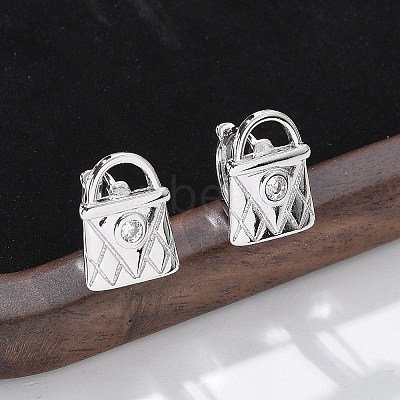 Brass & Glass Hoop Earrings EJEW-Q014-12P-1
