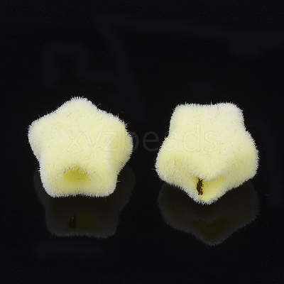 Flocky Acrylic Beads OACR-T005-26-1