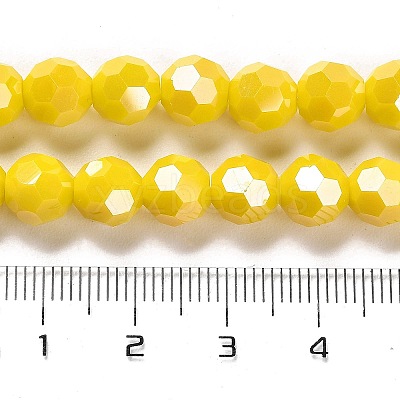 Electroplate Opaque Glass Beads Strands X-EGLA-A035-P8mm-A04-1