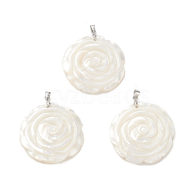 Natural White Shell Pendants BSHE-E029-03P-02-1