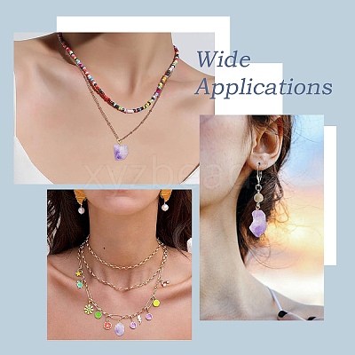10Pcs Natural Amethyst Pendants PALLOY-CJ00158-1