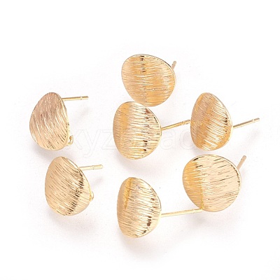 Drawbench Brass Stud Earring Findings KK-F738-41G-1