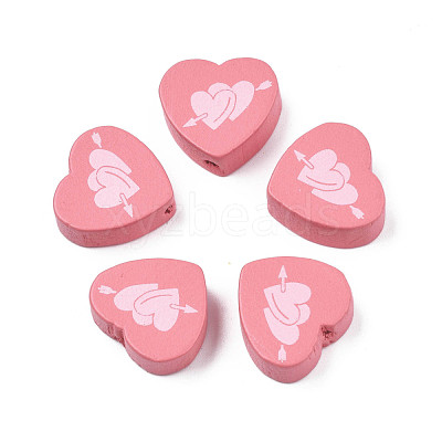 Spray Painted Maple Wood Beads WOOD-Q030-88C-1