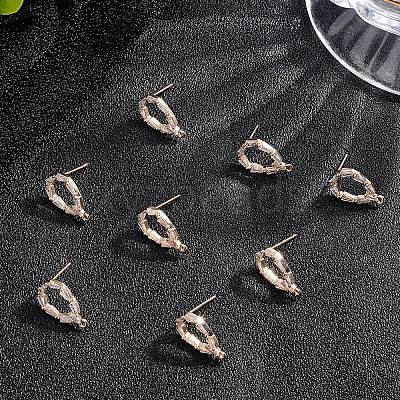 10Pcs Brass Stud Earring Findings KK-BBC0003-71-1