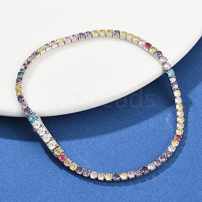 925 Sterling Silver Micro Pave Cubic Zirconia Tennis Bracelets for Women BJEW-C117-01B-P01-1